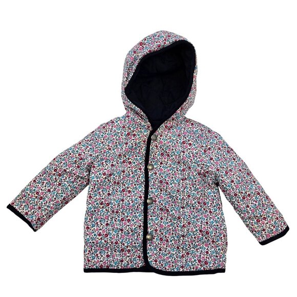JoJo Maman Bebe Reversible Quilted Hooded Jacket Size 6-12 months - Picture 2 of 6